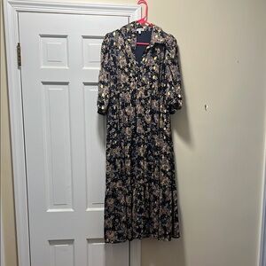 Floral Black and Gold Women's Dress